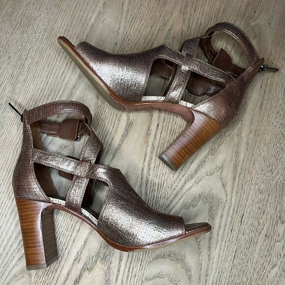 Donald J. Pliner Ronnie Leather Stacked Heel Open Toe Sandals Women’s Size 8.5 - Picture 8 of 10